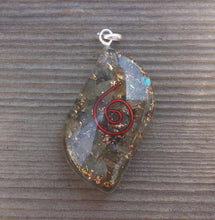 Load image into Gallery viewer, ORGONE LABRADORITE Gemstone Eye Shaped Pendant Orgone (One)