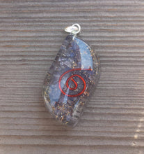 Load image into Gallery viewer, ORGONE BLUE AVENTURINE Gemstone Eye Shaped Pendant Orgone (One)