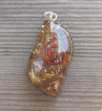 Load image into Gallery viewer, ORGONE TIGER EYE Gemstone Eye Shaped Pendant Orgone (One)
