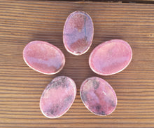 Load image into Gallery viewer, RHODONITE Worry Stone Natural Stone Hand Carved Gemstone Worry Stone