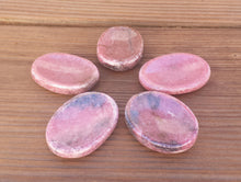 Load image into Gallery viewer, RHODONITE Worry Stone Natural Stone Hand Carved Gemstone Worry Stone