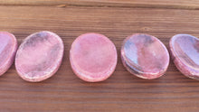 Load image into Gallery viewer, RHODONITE Worry Stone Natural Stone Hand Carved Gemstone Worry Stone