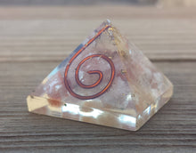 Load image into Gallery viewer, Small (25-30mm) SUNSTONE COIL Orgone Gemstone Pyramid Small Pyramid Orgone