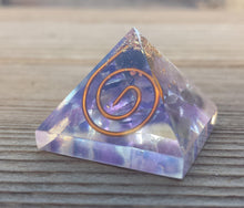 Load image into Gallery viewer, Small (25-30mm) AMETHYST COIL Orgone Gemstone Pyramid Small Pyramid Orgone