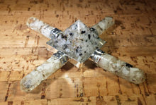 Load image into Gallery viewer, RAINBOW MOONSTONE ORGONE 4 Point Gemstone Energy Generator