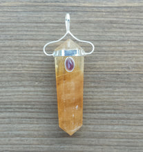 Load image into Gallery viewer, Natural CITRINE And AMETHYST Crystal D - Point Pendant Gemstone