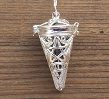 Load image into Gallery viewer, PENTACLE CAGE PENDULUM with Black Tourmaline Piece Gemstone