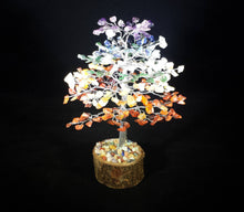Load image into Gallery viewer, Natural 7 CHAKRA STEP STYLE Gemstone Chip Tree With 300 Stones Crystal Tree Of Life