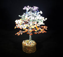 Load image into Gallery viewer, Natural 7 CHAKRA STEP STYLE Gemstone Chip Tree With 300 Stones Crystal Tree Of Life