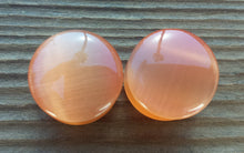 Load image into Gallery viewer, Pair of ORANGE CATS EYE Plugs Gauges Body Jewelry Double Flared - Pick Size