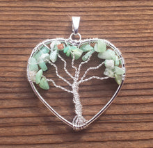 Load image into Gallery viewer, Heart Style CHRYSOPRASE Tree Of Life Wire Wrapped Pendant Stone Natural Gemstone