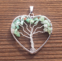 Load image into Gallery viewer, Heart Style CHRYSOPRASE Tree Of Life Wire Wrapped Pendant Stone Natural Gemstone