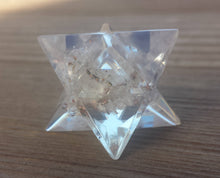 Load image into Gallery viewer, ORGONE CLEAR QUARTZ Gemstone Merkaba Star Orgone