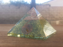 Load image into Gallery viewer, Extra Large (70-75mm) PERIDOT Orgone Gemstone Pyramid X-Large Pyramid Orgone