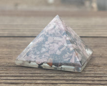 Load image into Gallery viewer, Small (25-30mm) RHODONITE Orgone Gemstone Pyramid Small Pyramid Orgone