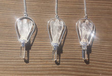 Load image into Gallery viewer, Natural CLEAR QUARTZ Gemstone Angel Basket Pendulum
