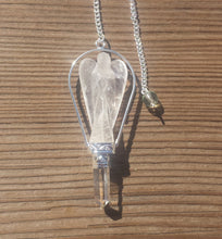 Load image into Gallery viewer, Natural CLEAR QUARTZ Gemstone Angel Basket Pendulum