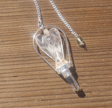 Load image into Gallery viewer, Natural CLEAR QUARTZ Gemstone Angel Basket Pendulum