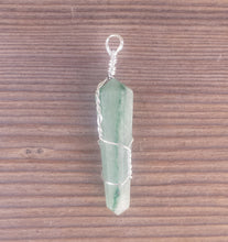 Load image into Gallery viewer, GREEN AVENTURINE Wire Wrapped Double Point Pendant Stone Natural Gemstone