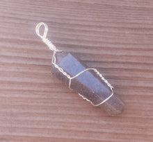 Load image into Gallery viewer, BLUE AVENTURINE Wire Wrapped Double Point Pendant Stone Natural Gemstone