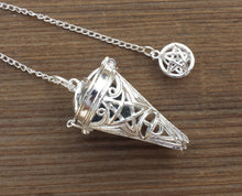 Load image into Gallery viewer, PENTACLE CAGE PENDULUM with Black Tourmaline Piece Gemstone