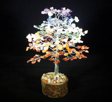 Load image into Gallery viewer, Natural 7 CHAKRA STEP STYLE Gemstone Chip Tree With 300 Stones Crystal Tree Of Life