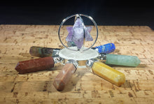 Load image into Gallery viewer, 7 CHAKRA SPINNING AMETHYST Merkaba Energy Generator Natural Gemstone