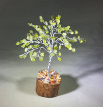 Load image into Gallery viewer, Natural PERIDOT Gemstone Chip Tree With 100 Stones Crystal Tree Of Life