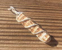 Load image into Gallery viewer, ARAGONITE Spiral Wire Wrapped Pencil Point Pendant Gemstone