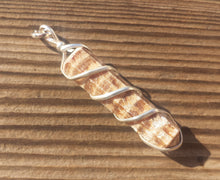Load image into Gallery viewer, ARAGONITE Spiral Wire Wrapped Pencil Point Pendant Gemstone