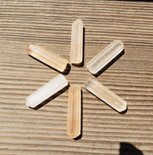 Load image into Gallery viewer, NATURAL ORANGE SELENITE Single Terminated Gemstone Crystal Pencil Point (One)