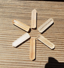 Load image into Gallery viewer, NATURAL ORANGE SELENITE Single Terminated Gemstone Crystal Pencil Point (One)