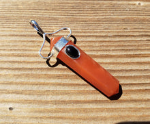 Load image into Gallery viewer, Natural CARNELIAN And BLACK TOURMALINE Crystal D - Point Pendant Gemstone