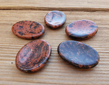 Load image into Gallery viewer, MAHOGANY OBSIDIAN Worry Stone Natural Stone Hand Carved Gemstone Worry Stone