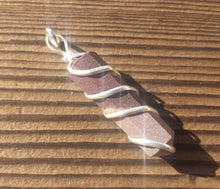 Load image into Gallery viewer, Narmada Stone Spiral Wire Wrapped Pencil Point Pendant Gemstone