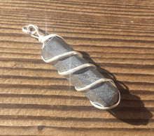 Load image into Gallery viewer, HEMATITE Spiral Wire Wrapped Pencil Point Pendant Gemstone