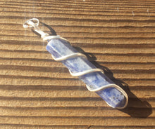 Load image into Gallery viewer, SODALITE Spiral Wire Wrapped Pencil Point Pendant Gemstone