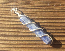 Load image into Gallery viewer, SODALITE Spiral Wire Wrapped Pencil Point Pendant Gemstone