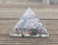 Load image into Gallery viewer, Small (25-30mm) RHODONITE Orgone Gemstone Pyramid Small Pyramid Orgone