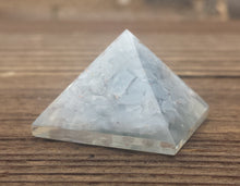Load image into Gallery viewer, Small (25-30mm) ANGELITE Orgone Gemstone Pyramid Small Pyramid Orgone