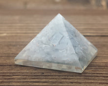 Load image into Gallery viewer, Small (25-30mm) ANGELITE Orgone Gemstone Pyramid Small Pyramid Orgone