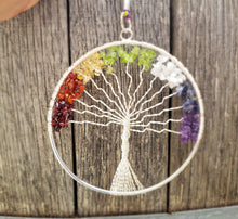 Load image into Gallery viewer, Natural 7 CHAKRA Tree Of Life Large Suncatcher Decoration Stone Gemstone