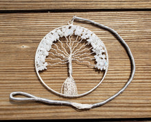 Load image into Gallery viewer, Natural RAINBOW MOONSTONE Tree Of Life Large Suncatcher Decoration Stone Gemstone