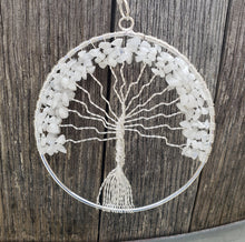 Load image into Gallery viewer, Natural RAINBOW MOONSTONE Tree Of Life Large Suncatcher Decoration Stone Gemstone