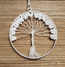 Load image into Gallery viewer, Natural WHITE AGATE Tree Of Life Large Suncatcher Decoration Stone Gemstone