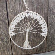 Load image into Gallery viewer, Natural WHITE AGATE Tree Of Life Large Suncatcher Decoration Stone Gemstone