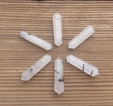 Load image into Gallery viewer, NATURAL TOURMALATED QUARTZ Double Terminated Gemstone Crystal Pencil Point (One)