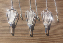 Load image into Gallery viewer, Natural CLEAR QUARTZ Gemstone Angel Basket Pendulum