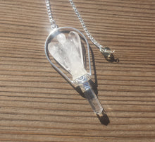 Load image into Gallery viewer, Natural CLEAR QUARTZ Gemstone Angel Basket Pendulum