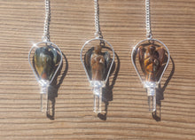 Load image into Gallery viewer, Natural BLUE TIGER EYE Gemstone Angel Basket Pendulum